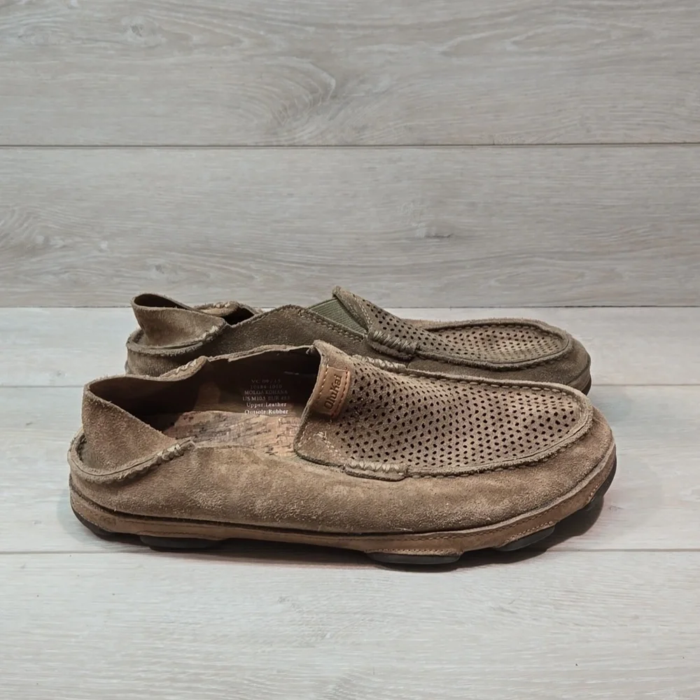 Olukai Women Moloa Kohana Leather Loafer Slip on shoes sz 10.5